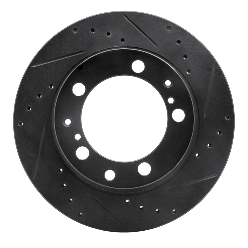 R1 87-97 Porsche 944 Except Turbo Rear Right Drilled & Slotted Black Brake Rotor