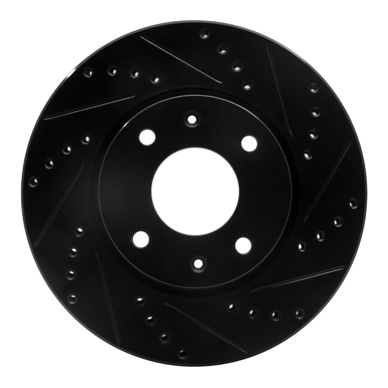R1 02-06 Hyundai Sonata Front Right Drilled & Slotted Black Brake Rotor