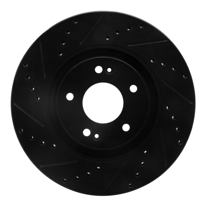 R1 11-25 Hyundai Tucson Front Left Drilled & Slotted Black Brake Rotor