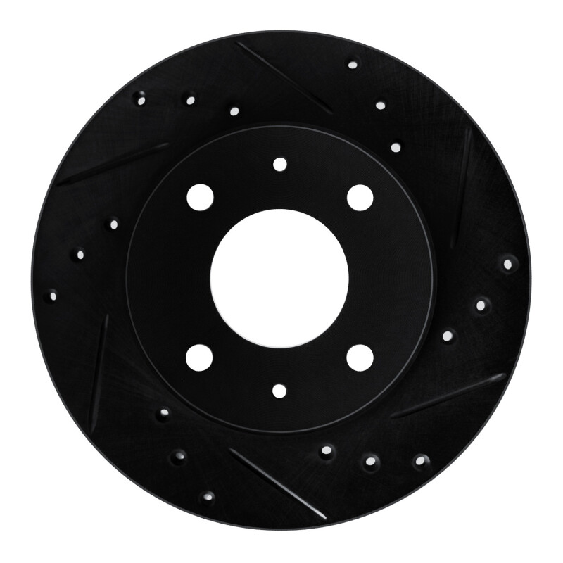 R1 89-98 Hyundai Sonata Front Right Drilled & Slotted Black Brake Rotor