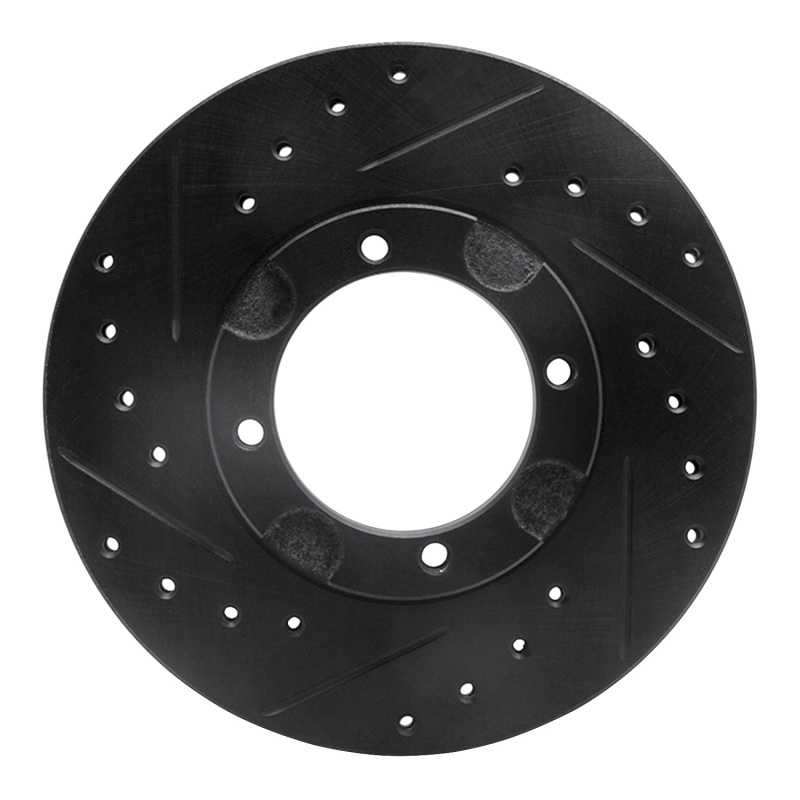 R1 87-99 Hyundai Scoupe Front Left Drilled & Slotted Black Brake Rotor