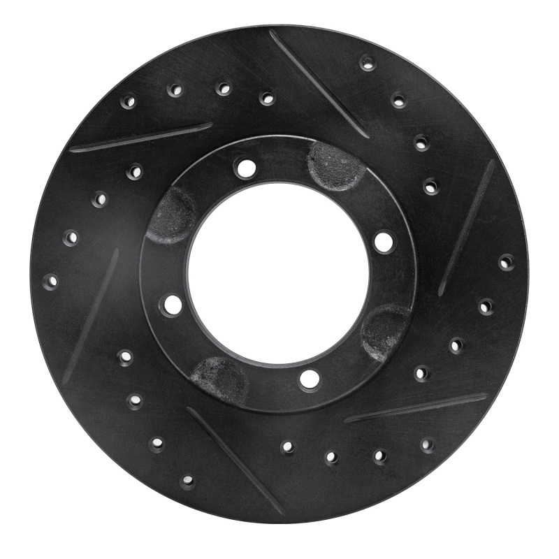 R1 87-99 Hyundai Excel Front Right Drilled & Slotted Black Brake Rotor