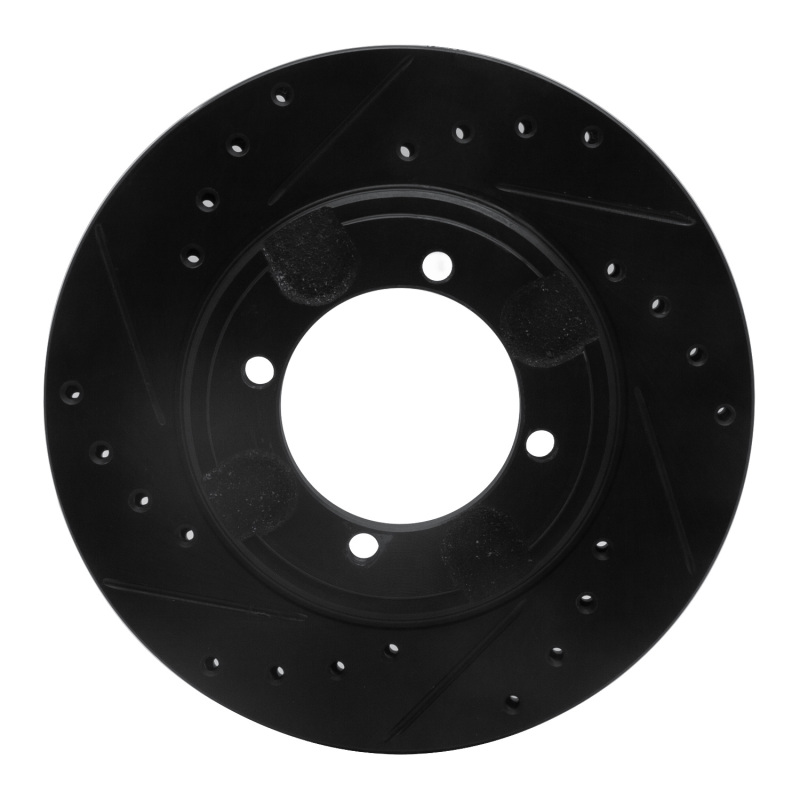 R1 92-98 Hyundai Tiburon Front Left Drilled & Slotted Black Brake Rotor