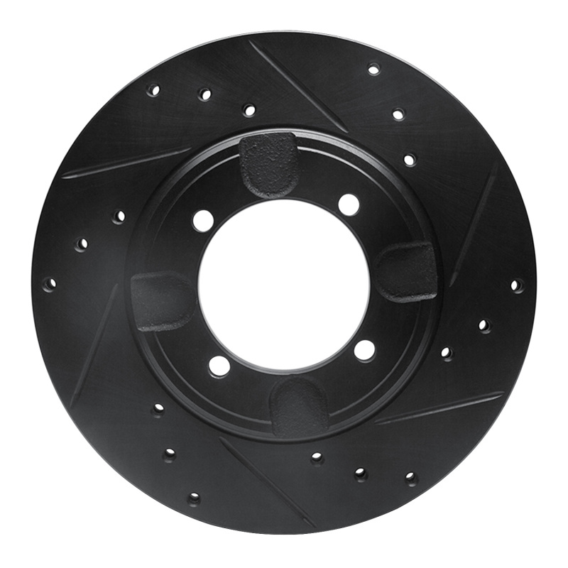 R1 92-98 Hyundai Elantra Front Right Drilled & Slotted Black Brake Rotor