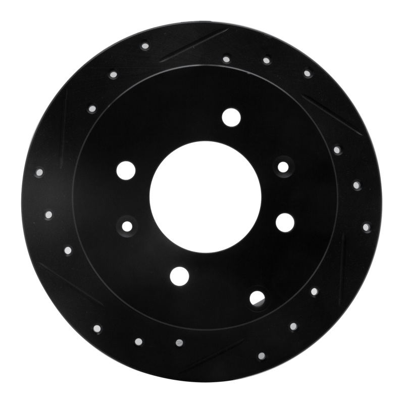 R1 99-06 Hyundai Sonata Rear Left Drilled & Slotted Black Brake Rotor