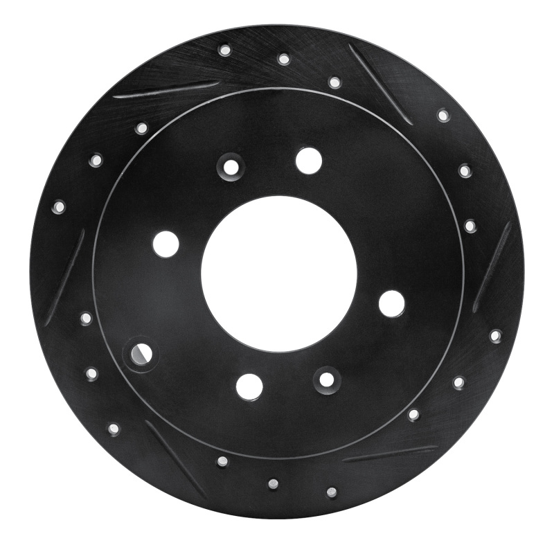 R1 99-06 Hyundai Sonata Rear Right Drilled & Slotted Black Brake Rotor
