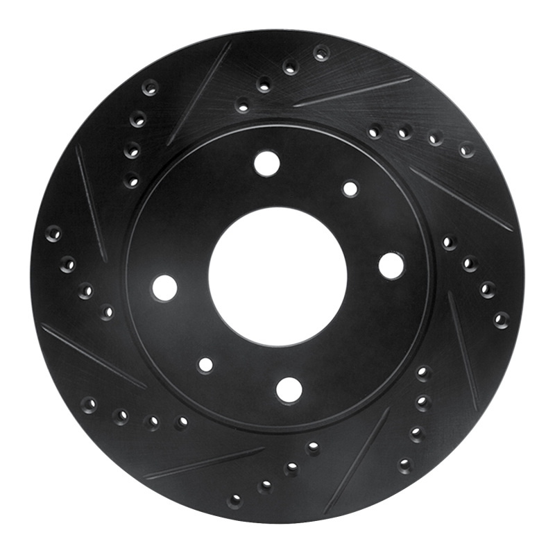 R1 01-03 Hyundai Sonata Front Left Drilled & Slotted Black Brake Rotor