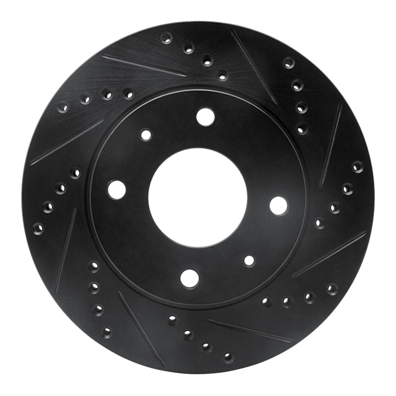 R1 01-03 Hyundai Sonata Front Right Drilled & Slotted Black Brake Rotor