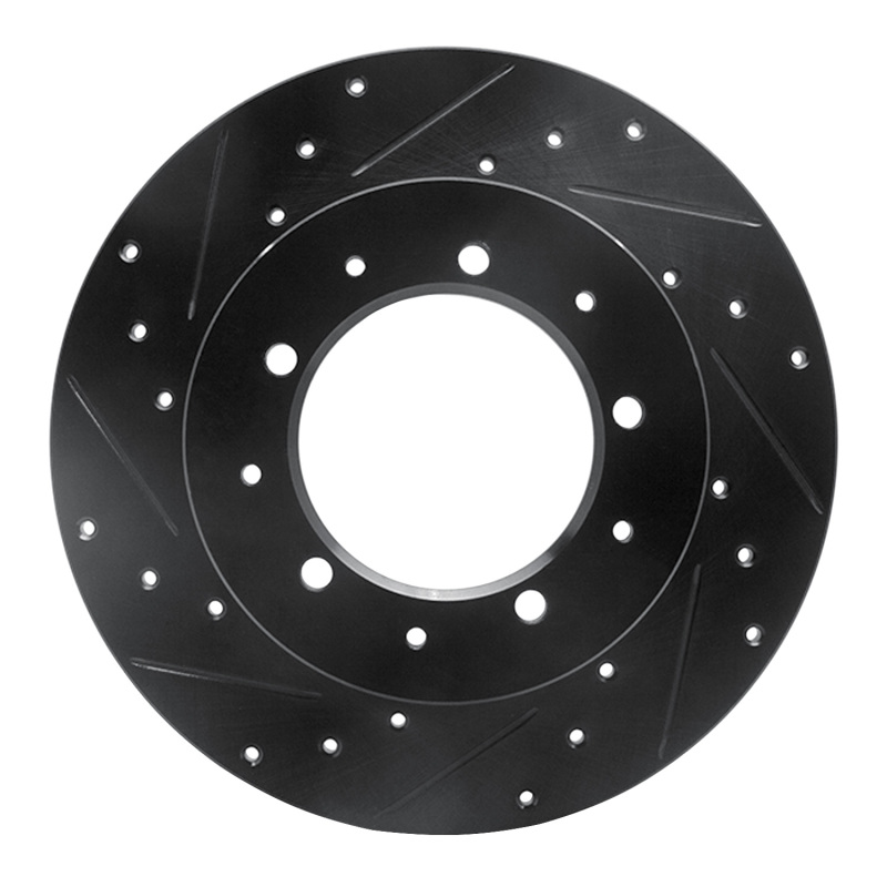 R1 74-16 Land Rover Range Rover Rear Left Drilled & Slotted Black Brake Rotor