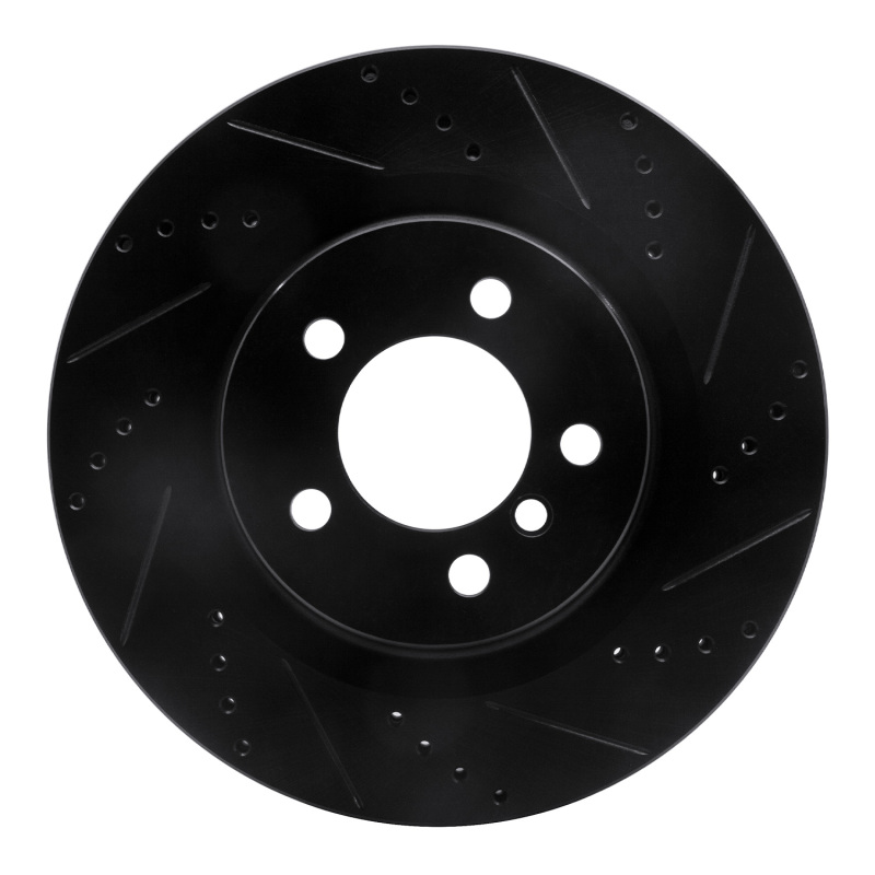R1 06-09 Land Rover Range Rover Front Right Drilled & Slotted Black Brake Rotor
