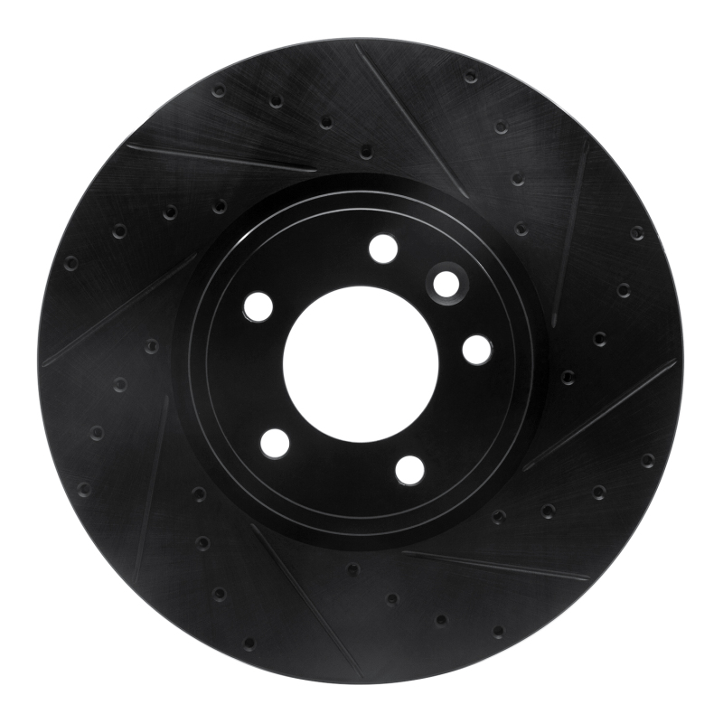 R1 18-20 Land Rover Range Rover Sport Front Right Drilled & Slotted Black Brake Rotor