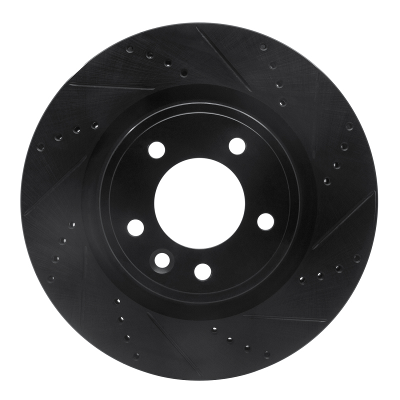 R1 18-20 Land Rover Range Rover Sport Rear Right Drilled & Slotted Black Brake Rotor