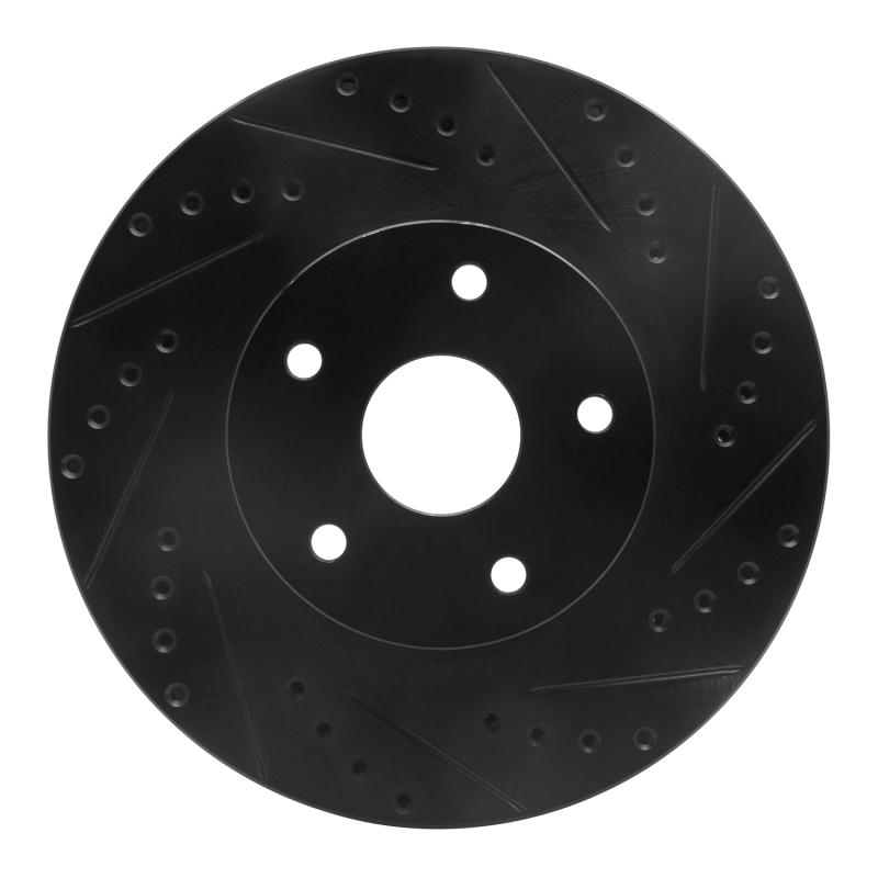 R1 92-97 Subaru SVX Front Right Drilled & Slotted Black Brake Rotor