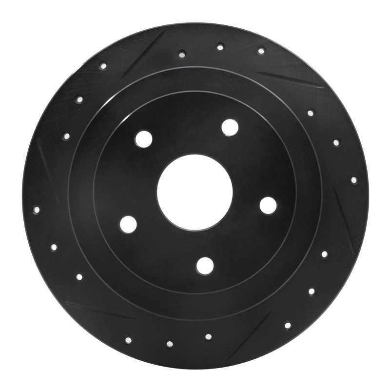 R1 92-97 Subaru SVX Rear Left Drilled & Slotted Black Brake Rotor