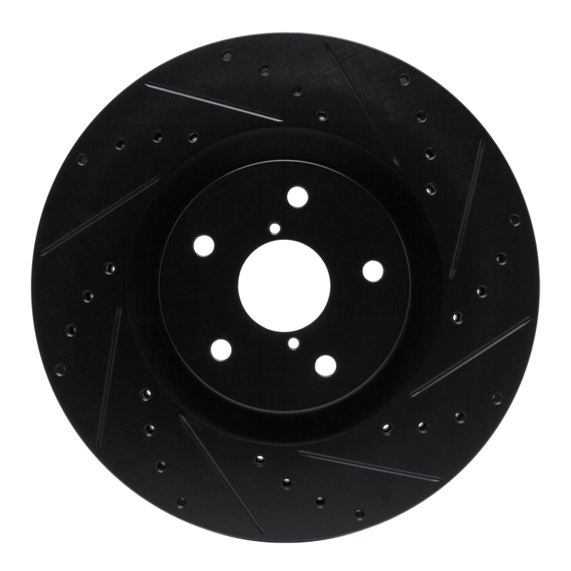 R1 -23 Subaru Ascent Front Right Drilled & Slotted Black Brake Rotor