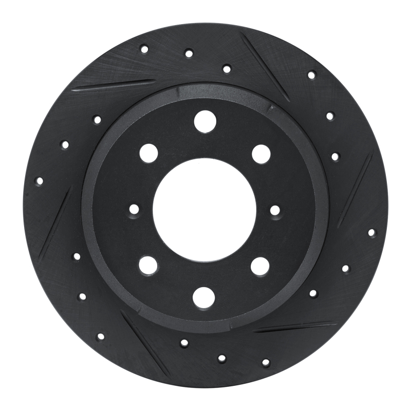 R1 64-94 Alfa Romeo GTZ Rear Right Drilled & Slotted Black Brake Rotor