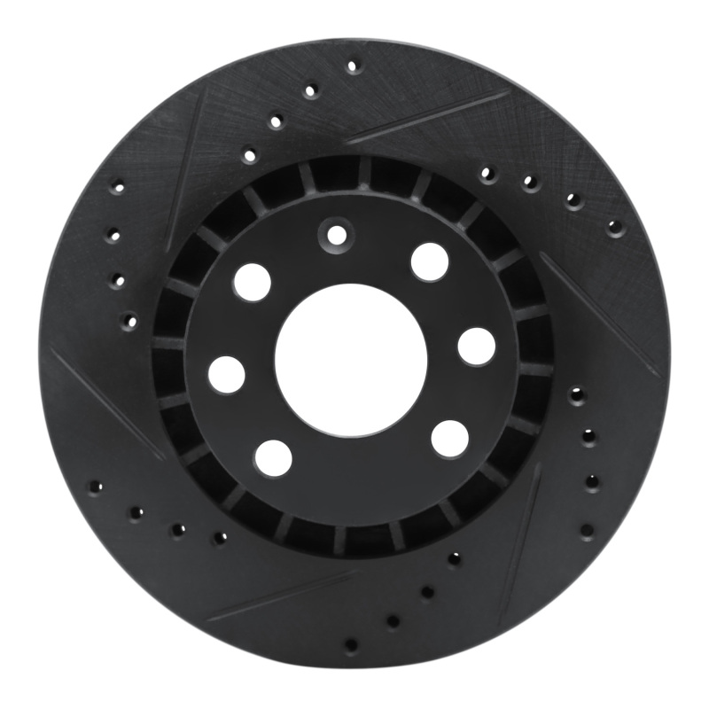 R1 88-02 Daewoo Lanos Front Left Drilled & Slotted Black Brake Rotor