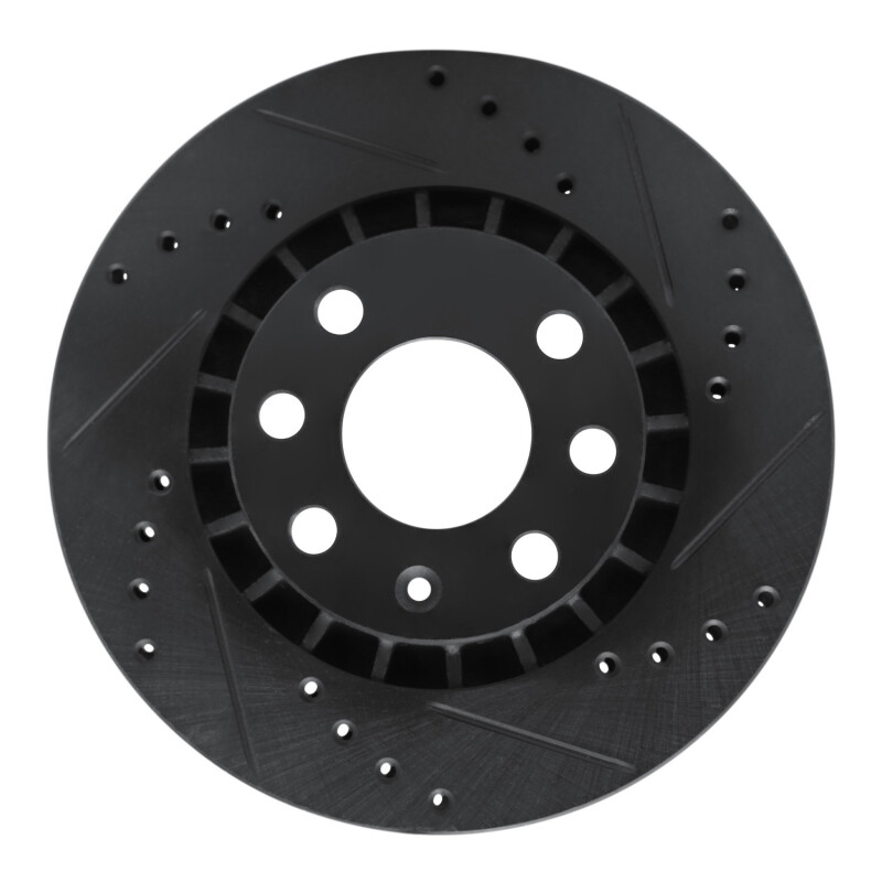 R1 88-02 Daewoo Lanos Front Right Drilled & Slotted Black Brake Rotor