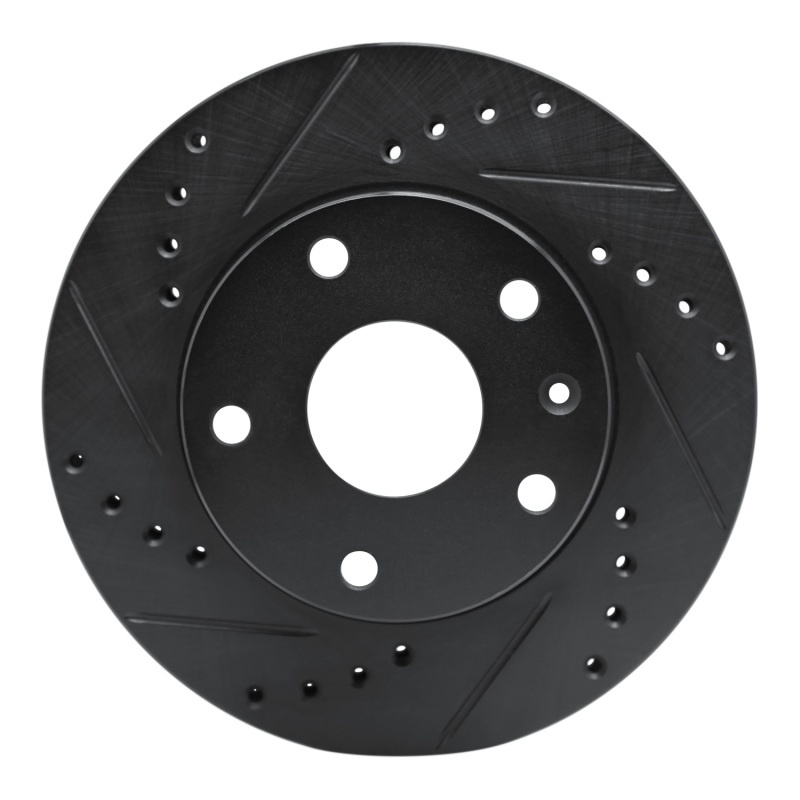 R1 99-02 Daewoo Leganza Front Left Drilled & Slotted Black Brake Rotor