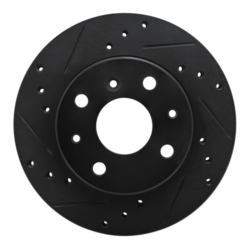 R1 88-92 Daihatsu CHARADE Front Left Drilled & Slotted Black Brake Rotor