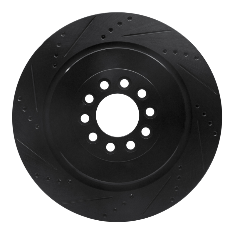 R1 03-05 Jaguar XJR Front Left Drilled & Slotted Black Brake Rotor