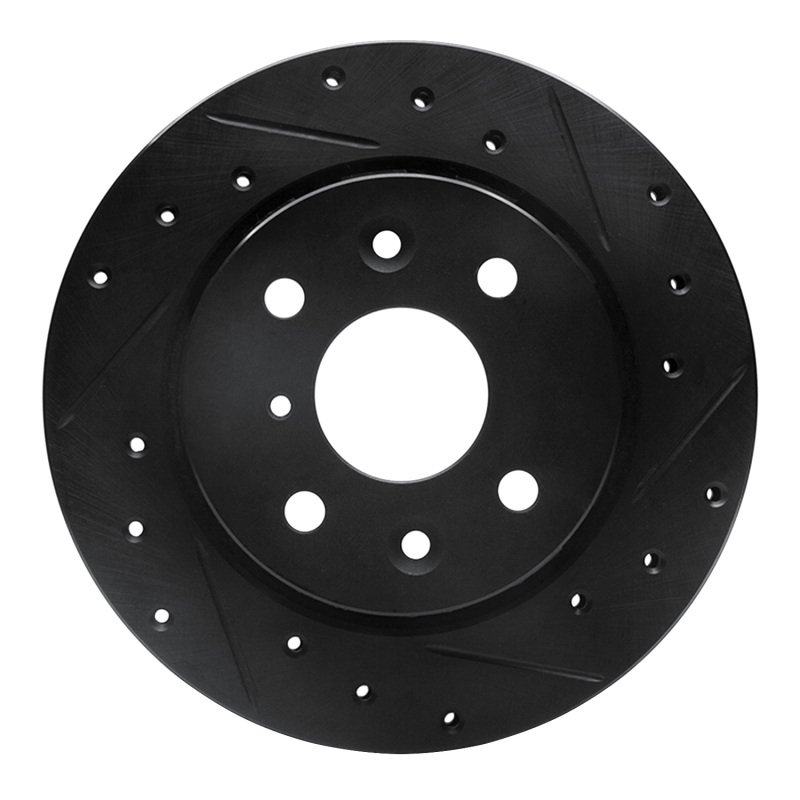 R1 94-00 Kia Spectra Front Right Drilled & Slotted Black Brake Rotor
