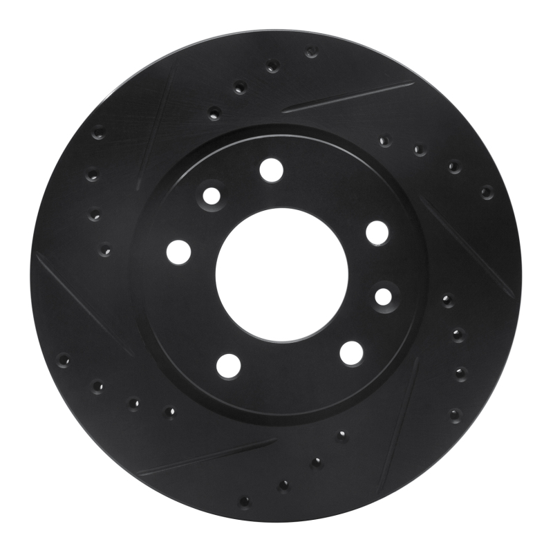R1 02-02 Kia Sedona Front Left Drilled & Slotted Black Brake Rotor