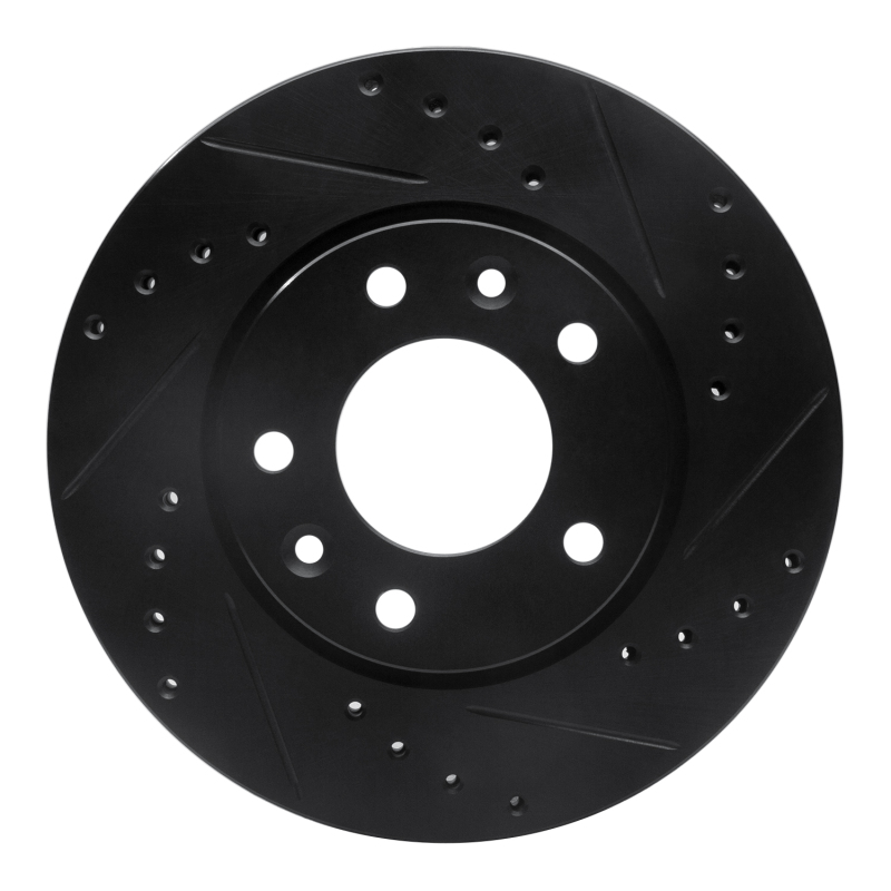 R1 02-02 Kia Sedona Front Right Drilled & Slotted Black Brake Rotor