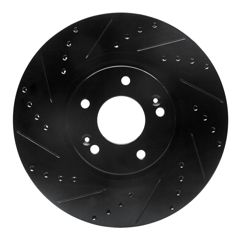 R1 15-21 Kia Sedona Front Left Drilled & Slotted Black Brake Rotor