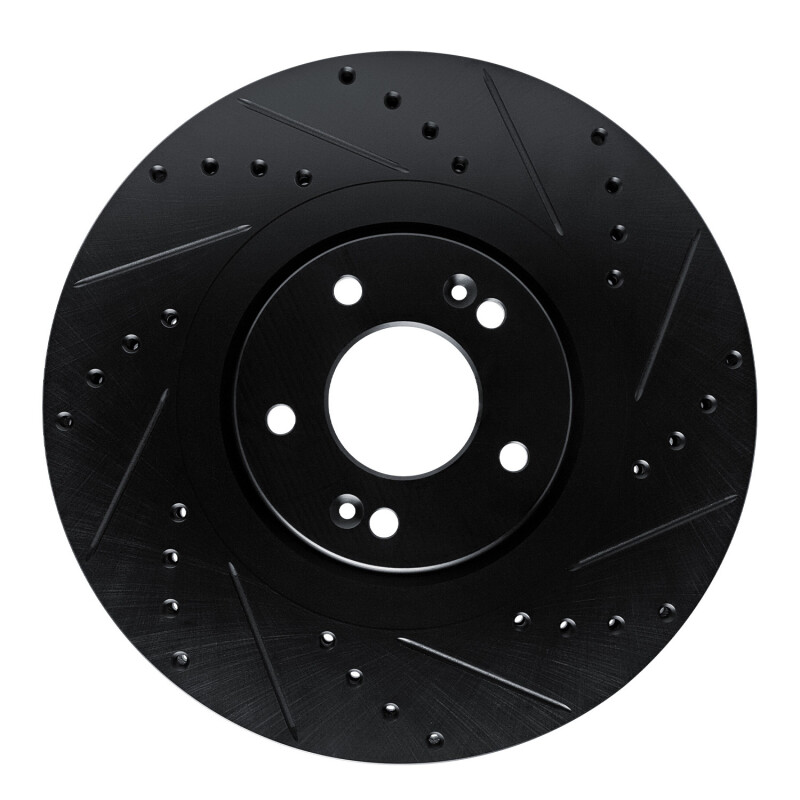 R1 20-25 Hyundai Palisade Front Right Drilled & Slotted Black Brake Rotor