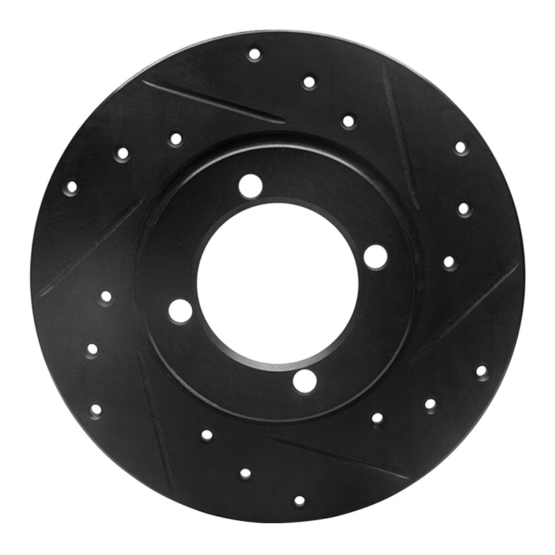 R1 67-74 Opel Manta Front Right Drilled & Slotted Black Brake Rotor
