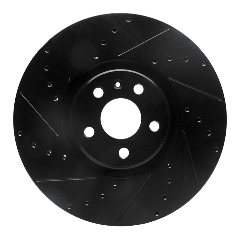 R1 16-26 Polestar Polestar 2 Front Left Drilled & Slotted Black Brake Rotor