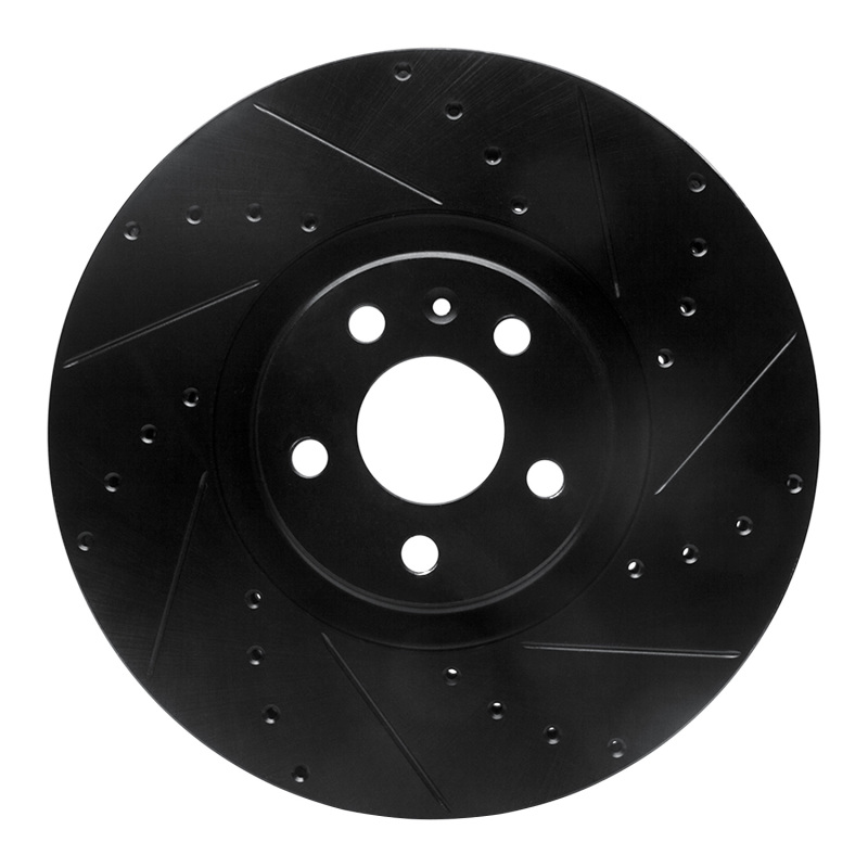 R1 16-26 Polestar Polestar 2 Front Right Drilled & Slotted Black Brake Rotor
