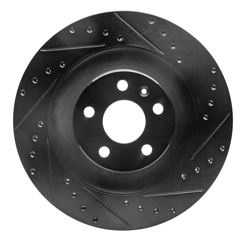 R1 16-26 Polestar Polestar 2 Rear Right Drilled & Slotted Black Brake Rotor