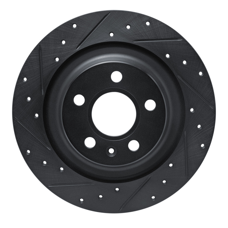 R1 -25 Volvo XC40 Rear Left Drilled & Slotted Black Brake Rotor