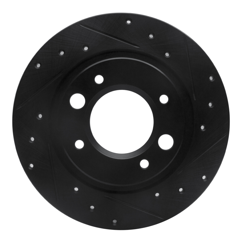 R1 71-89 Peugeot 504 Rear Right Drilled & Slotted Black Brake Rotor