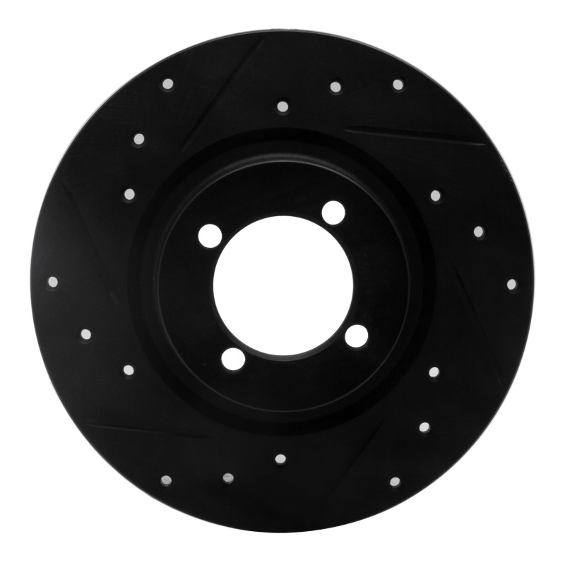 R1 67-76 BMW 1600 Front Left Drilled & Slotted Black Brake Rotor