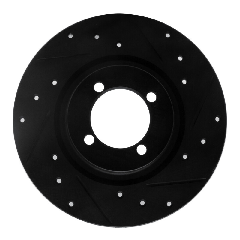 R1 67-76 BMW 1600 Front Right Drilled & Slotted Black Brake Rotor