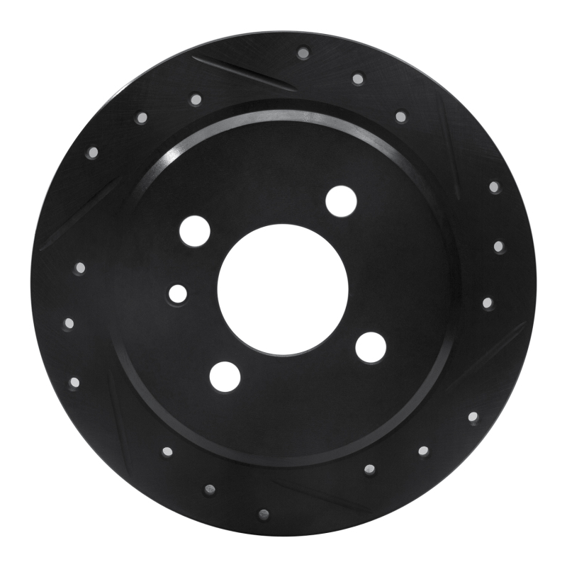 R1 84-91 BMW 325I (USA/Canada) Rear Right Drilled & Slotted Black Brake Rotor