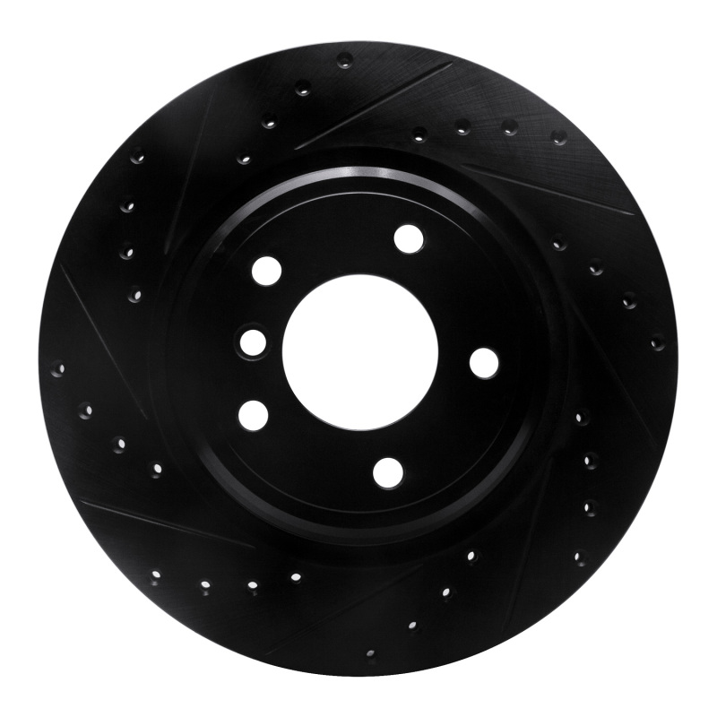 R1 95-03 BMW Z8 Rear Left Drilled & Slotted Black Brake Rotor