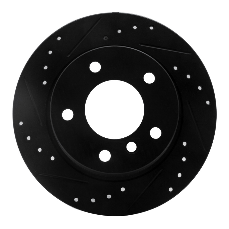 R1 03-06 BMW Z4 Rear Left Drilled & Slotted Black Brake Rotor