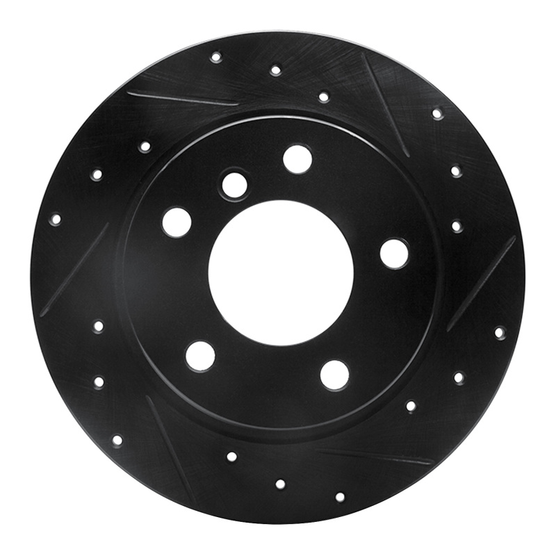 R1 03-06 BMW Z4 Rear Right Drilled & Slotted Black Brake Rotor