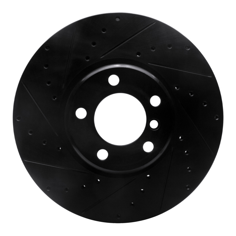 R1 12-21 BMW 228I Front Left Drilled & Slotted Black Brake Rotor