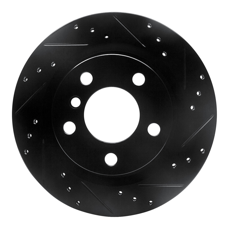R1 06-21 BMW 320I (USA/Canada) Rear Right Drilled & Slotted Black Brake Rotor