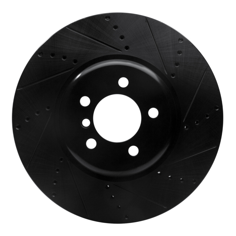 R1 13-20 BMW 440I Coupe Front Right Drilled & Slotted Black Brake Rotor