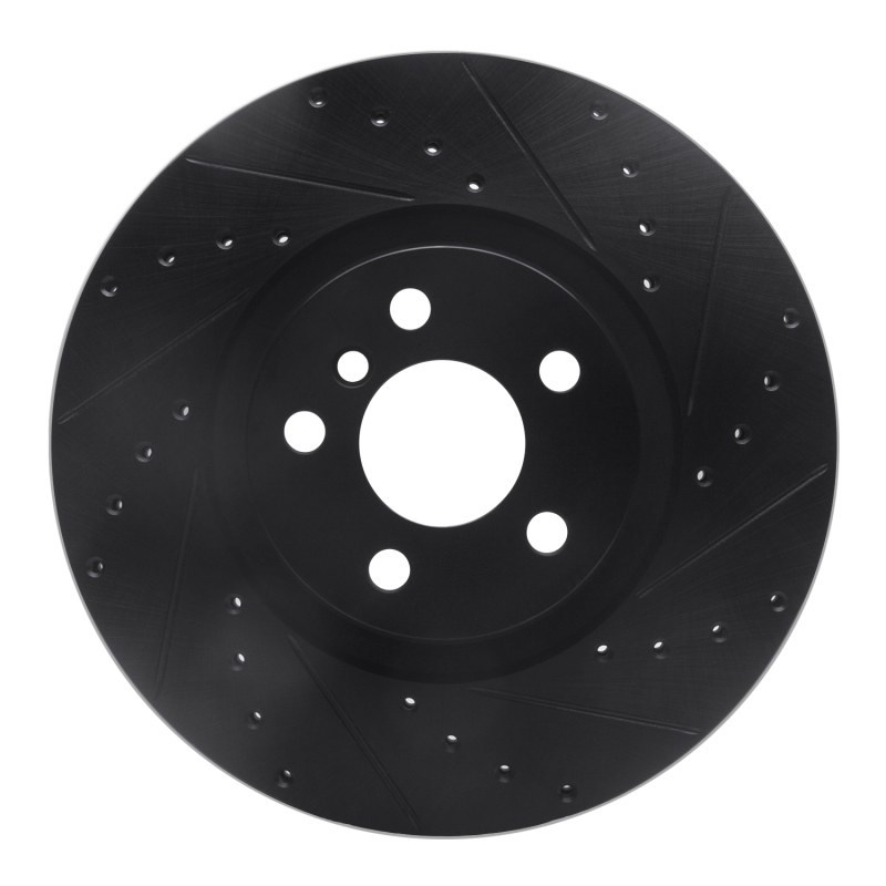 R1 15-25 BMW 228I xDrive Gran Coupe Front Right Drilled & Slotted Black Brake Rotor