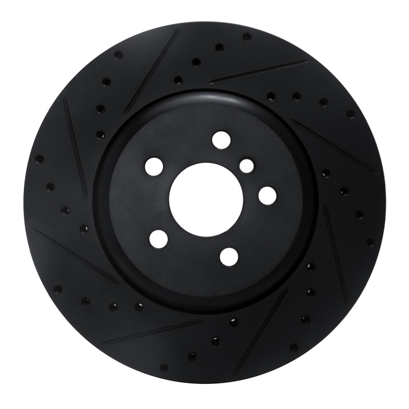 R1 17-25 BMW 430I Front Left Drilled & Slotted Black Brake Rotor