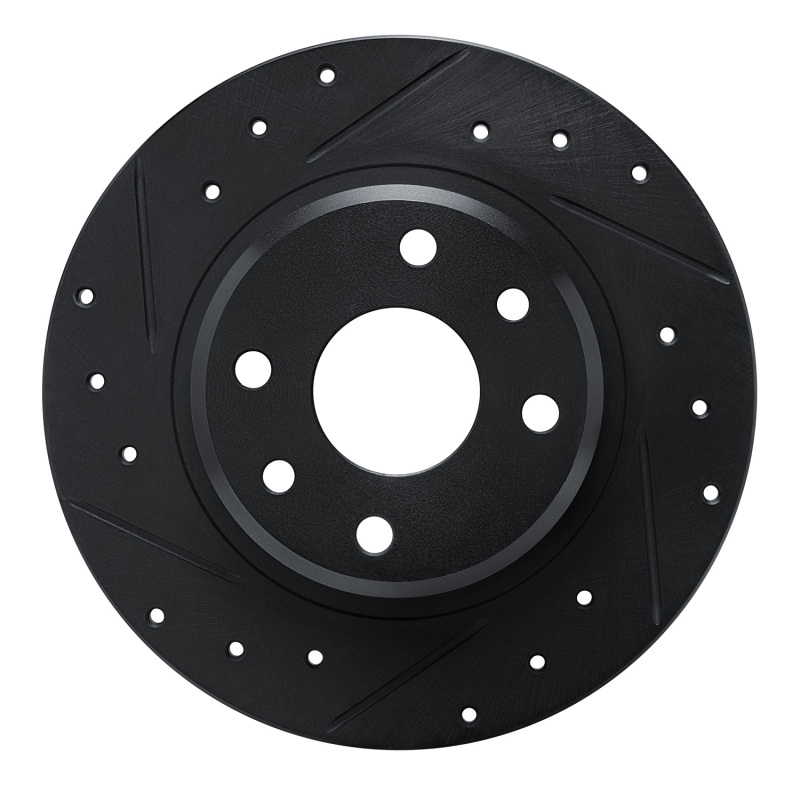 R1 90-93 Asuna SUNFIRE Rear Left Drilled & Slotted Black Brake Rotor