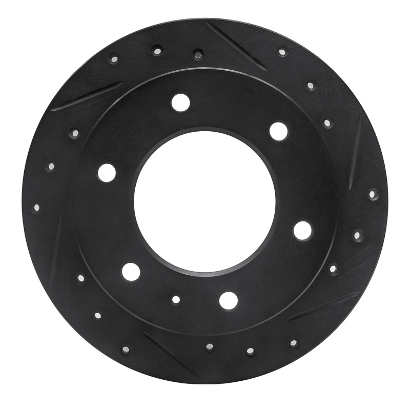 R1 88-95 Isuzu AMIGO Rear Right Drilled & Slotted Black Brake Rotor