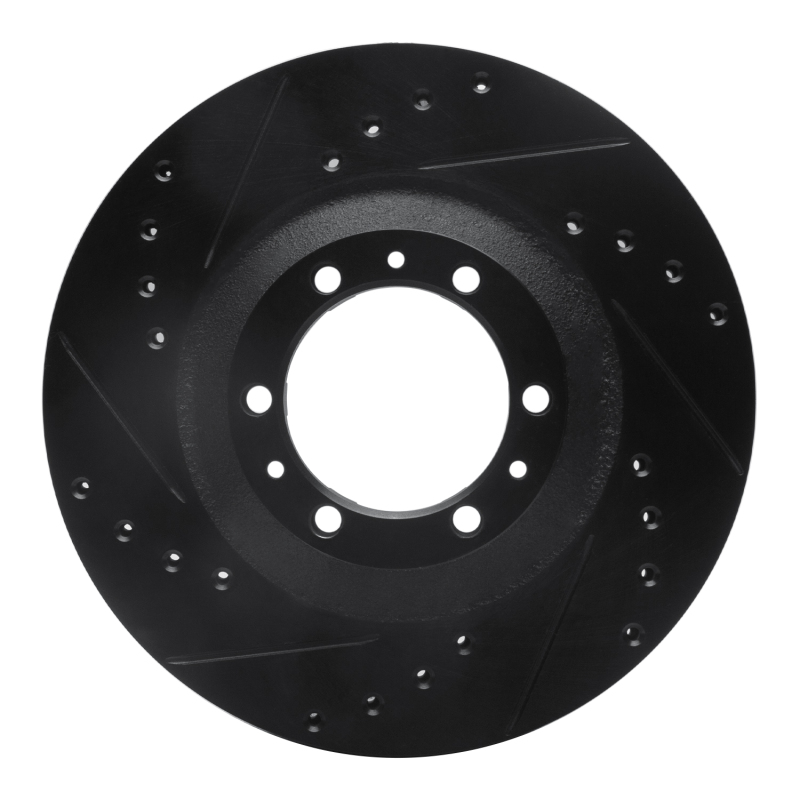R1 92-02 Acura SLX Front Left Drilled & Slotted Black Brake Rotor